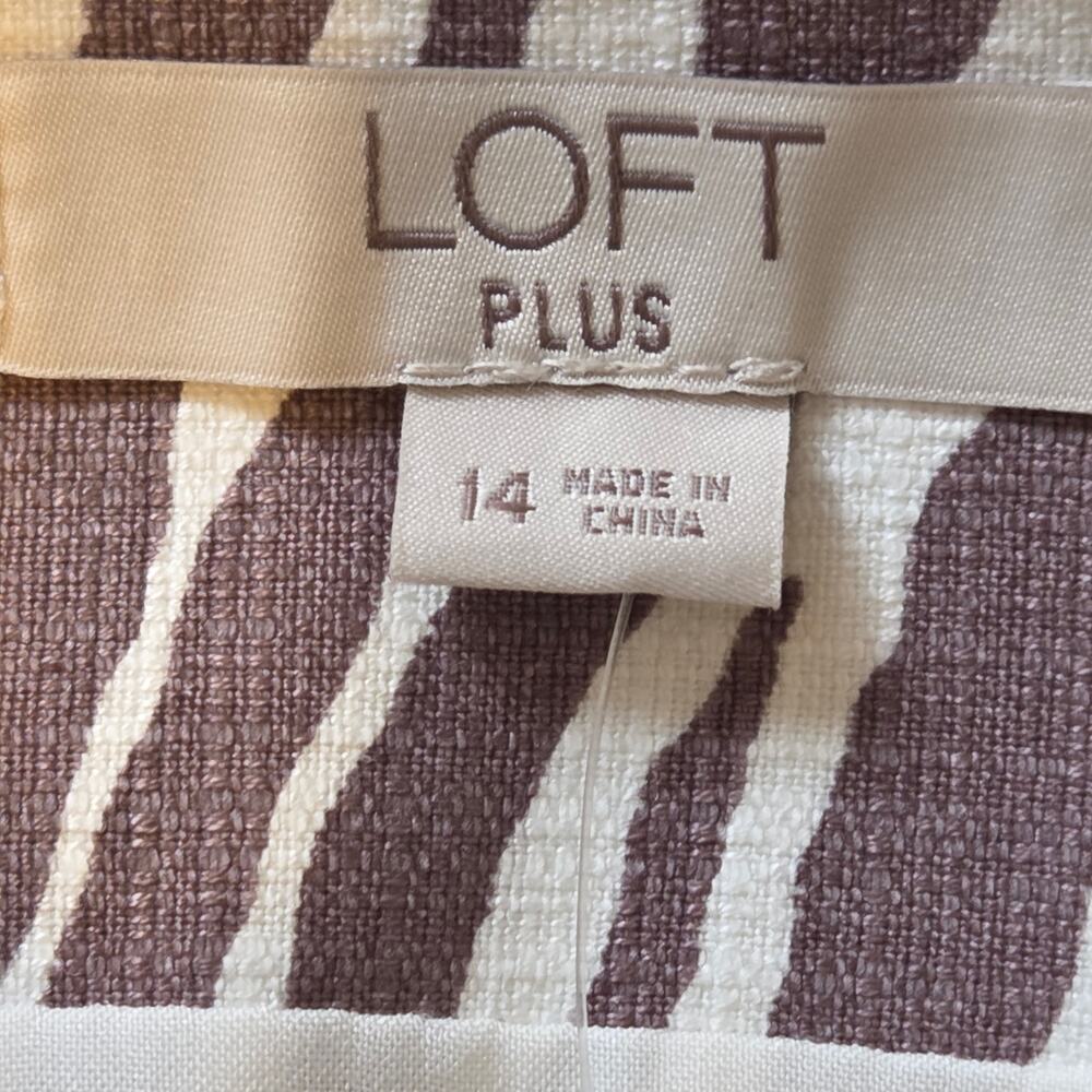 Loft Plus NWT Mini Skirt sz 14 Lined, straight pencil, textured, cotton spandex - Picture 2 of 10